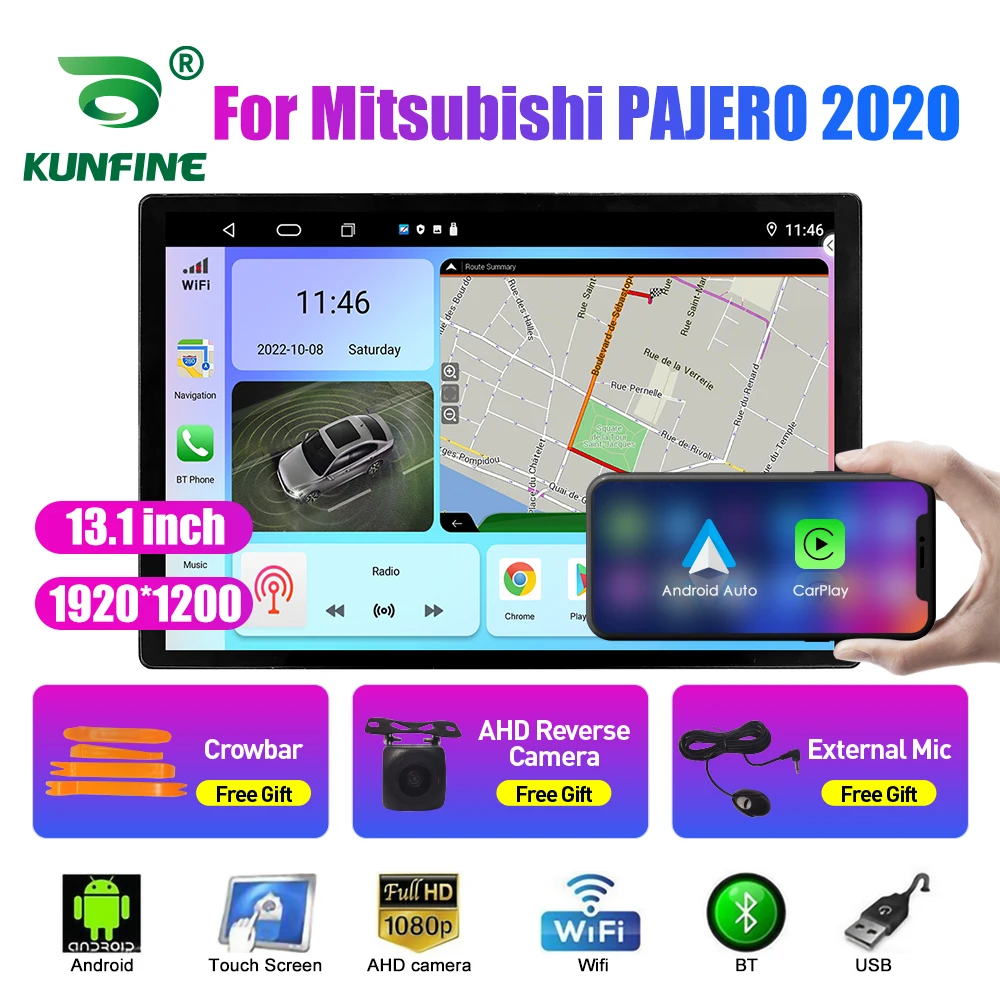 13.1 hüvelyk autórádió Mitsubishi PAJERO 2020 Autós DVD-GPS-Navigációs Sztereó Carplay 2 Din Központi Multimédia Android Auto Kép 0