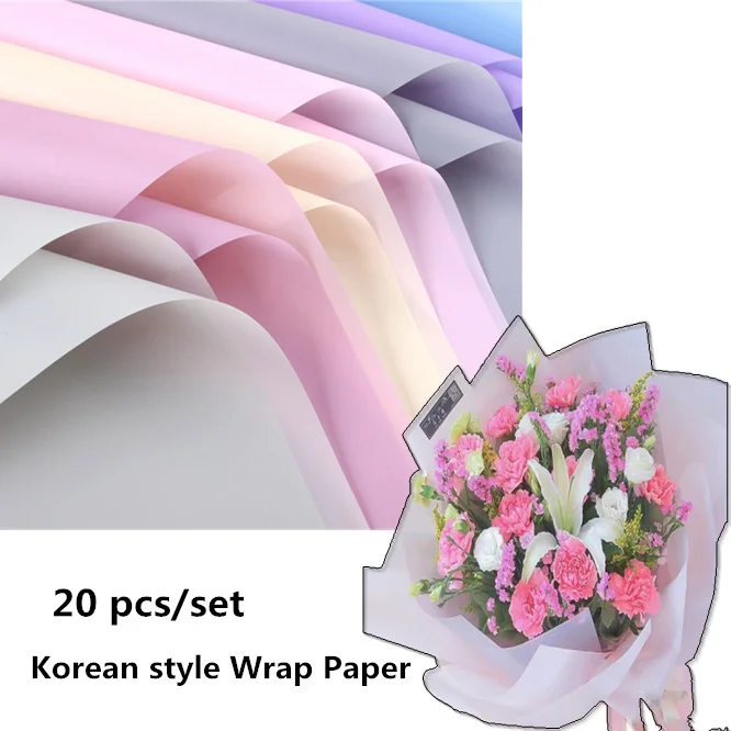 20db/set koreai stílus Színes selyempapír Csomagolás Virág Papírt Csomagolja Karácsonyi Ajándék Csomagolópapír Esküvői Ajándék, csomagolóanyag, Kép 0