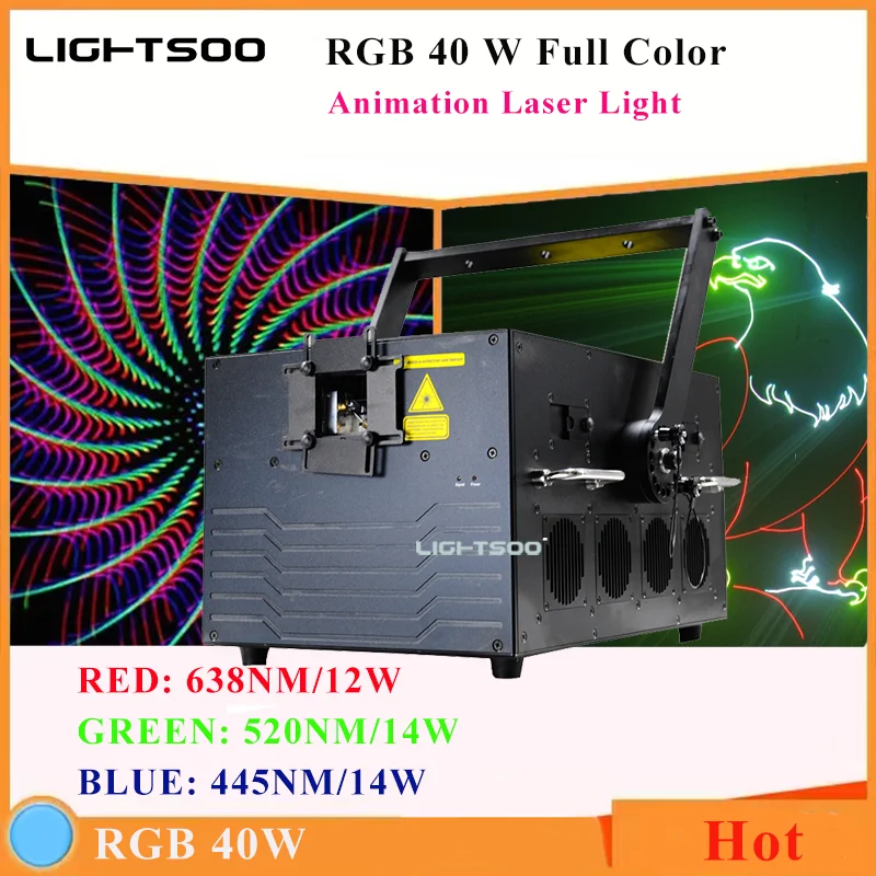 40w Új Modell Színes Lézer RGB Animáció Lézer Színpadi Fény ILDA RGB DMX Lazer Bár Party Esküvői Dj Kép 0