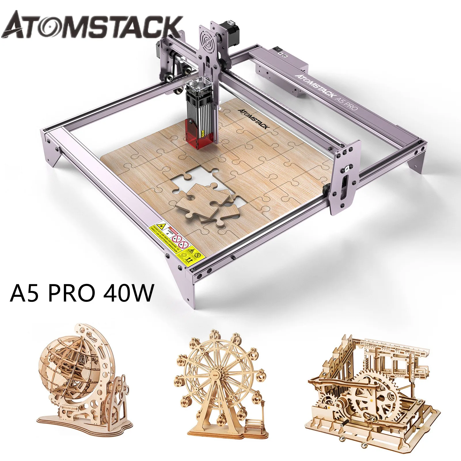 ATOMSTACK A5 Pro 40W CNC Asztali DIY Lézer Gravírozás vágógép 410x400mm Gravírozás Területén Fix Ultra-vékony Lézer Kép 0