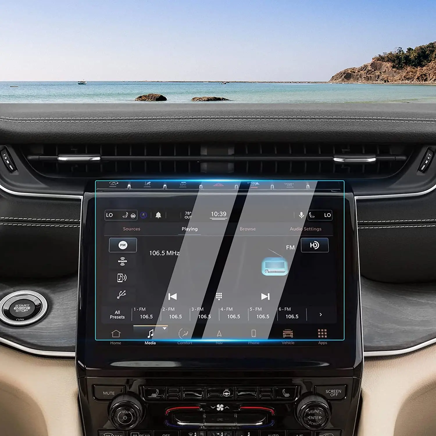 Autós GPS Navigáció Védőfóliát a Jeep Grand Cherokee L 2021 2022 2023 LCD kijelző Edzett üveg fólia képernyővédő fólia Kép 0