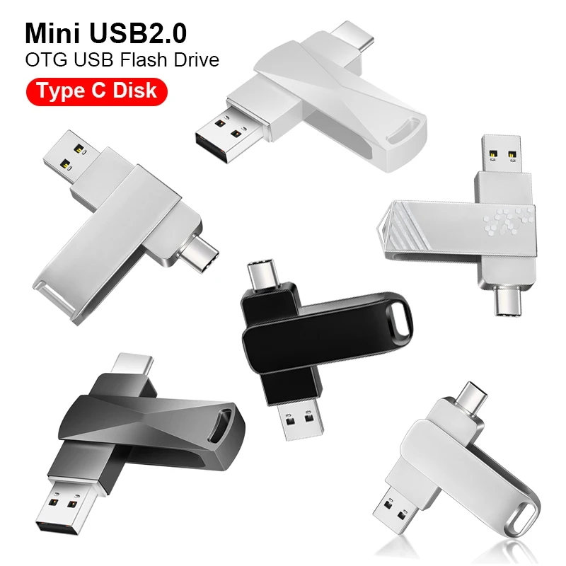 C-típusú Két-in-One USB Flash Meghajtó 64G Számítógép, Mobiltelefon Dual-az USB Flash Meghajtó Forgó Kreatív USB 2.0 Üzleti 32/128G Kép 0