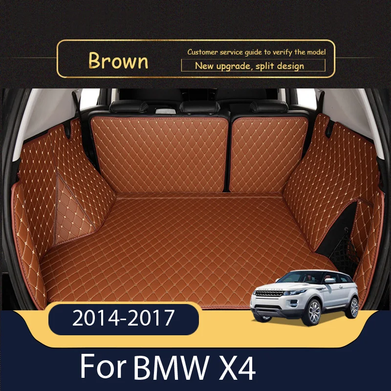 Egyedi Bőr Kocsi Csomagtartójában Szőnyeg A BMW X4 F26 2014-2017 Hátsó Csomagtartó Lábtörlő Tálca Szőnyeg Sár Kép 0