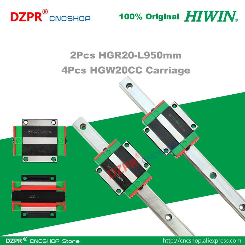 Eredeti HIWIN HGR20 Lineáris vezető 950mm 37.40 a Vasúti HGW20CC Szállítási Csúsztassa a CNC Router Gravírozás Faáru Lézer Gép Kép 0