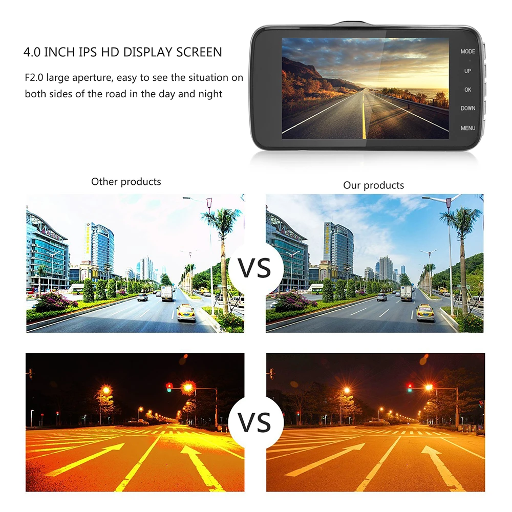 Autó DVR WiFi Kamera Full HD 1080P Visszapillantó Jármű Kamera Videó Felvevő éjjellátó Auto Dashcam GPS Logger, Autó Tartozékok Kép 1