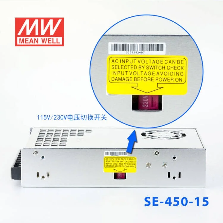SE-450-5/SE-450-12/SE-450-24 stb;450W meanwell kapcsoló üzemmód led tápegység;AC100-240V bemeneti;450W kimenet Kép 1