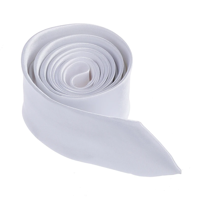 Unisex Alkalmi Nyakkendő Vékony Slim Keskeny Nyakkendő - Szilárd Fehér Kép 1