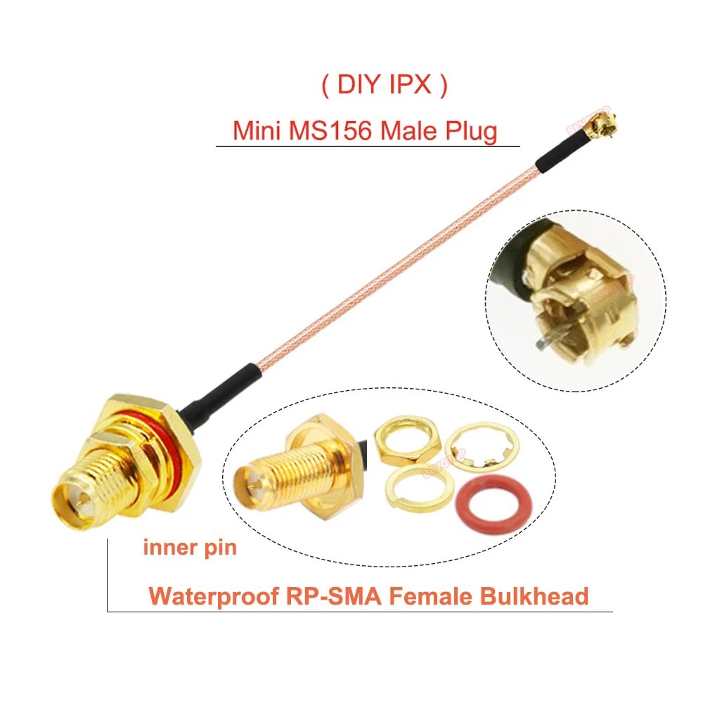1DB BEVOTOP Vízálló SMA-Mini MS156 (DIY IPEX) RG178 Kábel RF Koaxiális Pigtail Kiterjesztését Ugró, hogy az LTE-Modem Kép 2