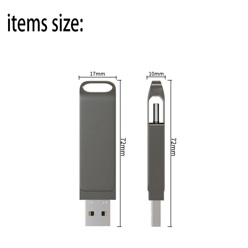 C-típusú Két-in-One USB Flash Meghajtó 64G Számítógép, Mobiltelefon Dual-az USB Flash Meghajtó Forgó Kreatív USB 2.0 Üzleti 32/128G Kép 2
