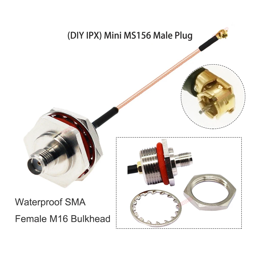 1DB BEVOTOP Vízálló SMA-Mini MS156 (DIY IPEX) RG178 Kábel RF Koaxiális Pigtail Kiterjesztését Ugró, hogy az LTE-Modem Kép 3