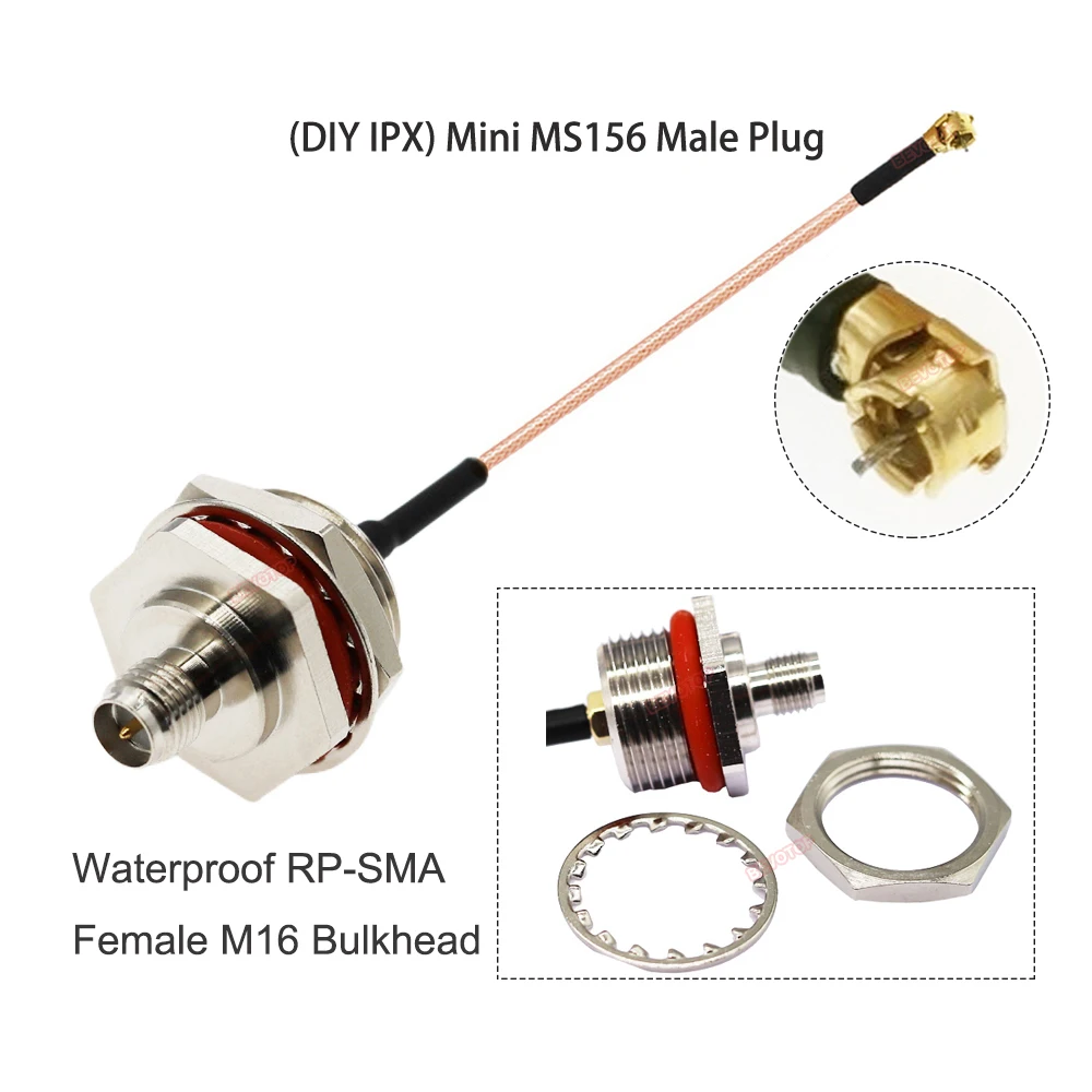 1DB BEVOTOP Vízálló SMA-Mini MS156 (DIY IPEX) RG178 Kábel RF Koaxiális Pigtail Kiterjesztését Ugró, hogy az LTE-Modem Kép 4