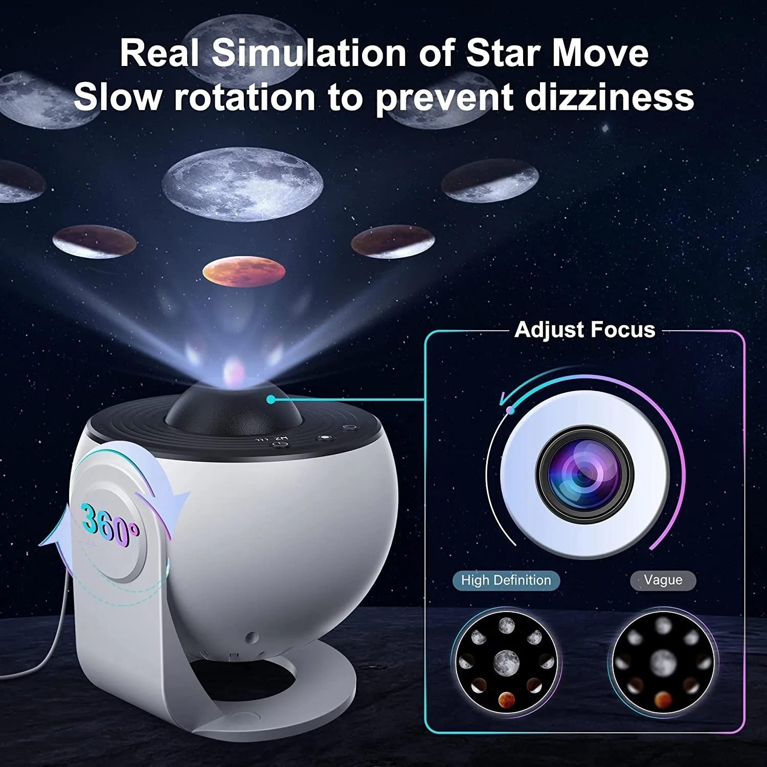 2023NEW Planetárium Projektor Csillagos Ég Galaxy Star Projektor Éjszakai Fény LED Lámpa Hálószoba Szoba Dekoráció, Dekorációs Éjjeli Kép 4