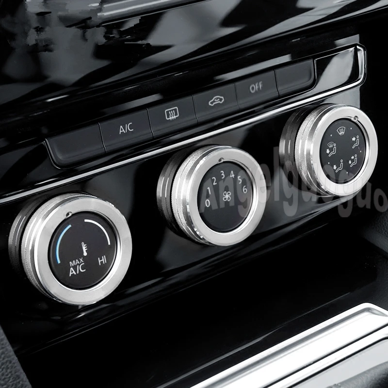 A Volkswagen Golf 7 MK7 2014-2019 T-Roc Alumínium Ötvözet klímaberendezés Gomb Fedezze Vezérlő Kapcsoló Dekoráció-Gyűrű Autó Stílus Kép 4