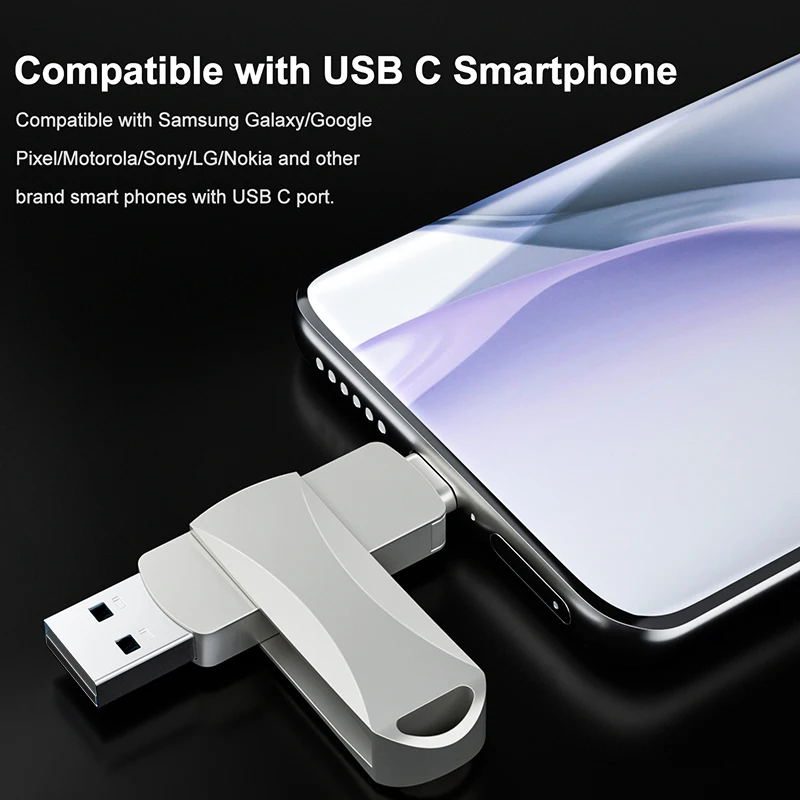 C-típusú Két-in-One USB Flash Meghajtó 64G Számítógép, Mobiltelefon Dual-az USB Flash Meghajtó Forgó Kreatív USB 2.0 Üzleti 32/128G Kép 4