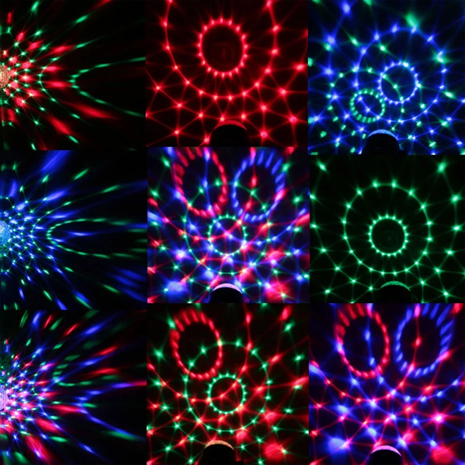 IDEGEN 3W RGB LED-Crystal Magic Ball DJ Disco Labdát Lumiere Hangja Aktív Színpadi Világítás Hatása Zene Karácsonyi Party Nyaralás Kép 4