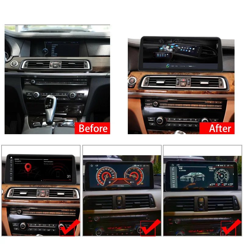Android 12 Autó Multimédia Lejátszó, BMW 7-es Sorozat F01 F02 CIC NBT Rendszer 2 Din autórádió-GPS Sztereó DSP Carplay Autóipari Audio Kép 5