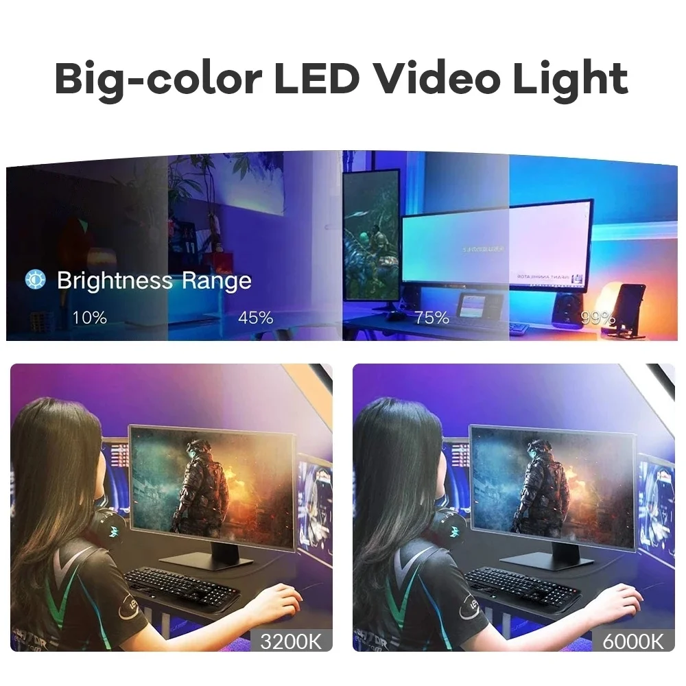 Szabályozható LED Panel Töltse Videó Fény Hosszú Kar Konzol Jogosultja háromlábú Állvány Önarckép Fényképészeti Világítás Töltse Lámpa A Youtube-on Kép 5